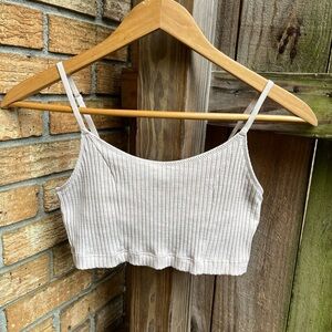 Aerie Tan Ribbed Crop Top/Bralette
